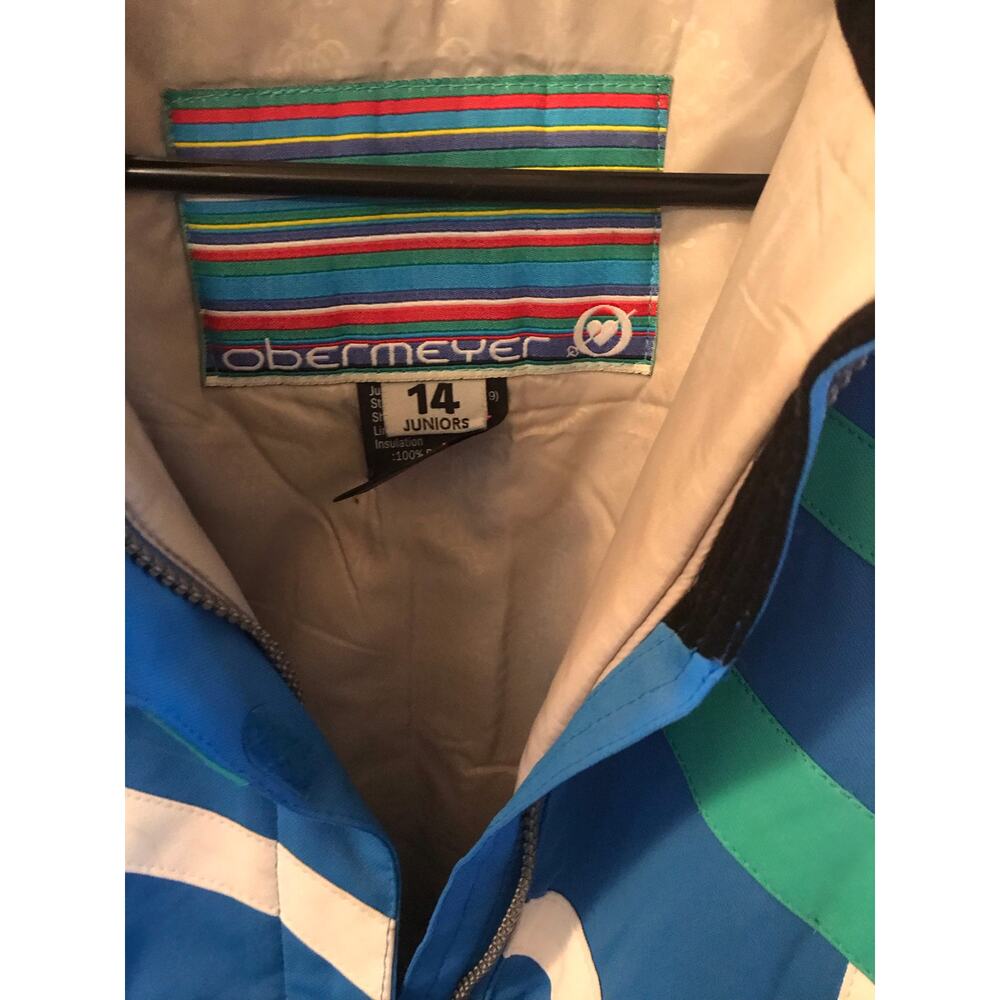 Overmeyer Girls Blue, White and Green  Snow Jacket Size 14
